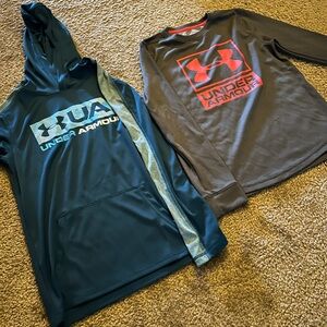 Under Armour Teal and Gray Hoodies